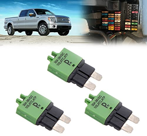 parts PTT T3 Réinitialisation manuelle Fuse Disjoncteur 30A ATC/ATO 28VDC Disjoncteur Fuse Kit Porte-fusible en ligne réinitialisable Protection Pour Voiture Camion bateau RV Manuel Type 3 Pack