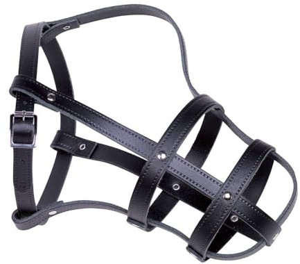Nobby Leder Maulkorb schwarz; Größe 12; 50/58 cm