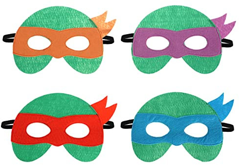 Hero Ninja Turtles 4 Masken Set | Leonardo, Donatello, Raphael, Michelangelo