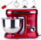 Robot patissier multifonction 1500W bol 5.5L DALLAS Rouge acier