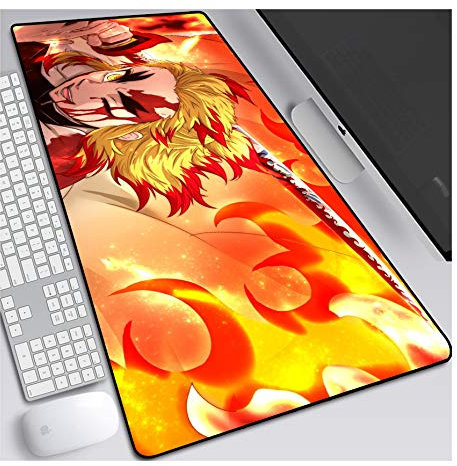 ITBT Mouse Pad Demon Slayer Gaming Mauspad, 700 x 300 mm, 3mm Vernähte Kanten, rutschfest Anime Mousepad, mit Einer speziellen Oberfläche verbessert Geschwindigkeit und Präzision,C