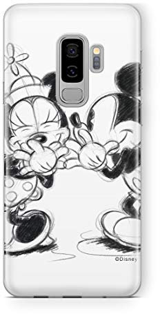 Original und Offiziell Lizenziertes Disney Minnie und Mickey Maus Handyhülle für Samsung S9 PLUS, Case, Hülle aus Kunststoff TPU-Silikon, schützt vor Stößen und Kratzern