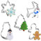 XCOZU Juego de 5 Cortadores de Galletas de Acero Inoxidable para Navidad, Copo de Nieve, árbol de Navidad, Hombre de Jengibre, Monigote de Nieve y Reno
