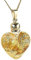 Pendentif Coeur en Verre avec Feuille d'or 23K