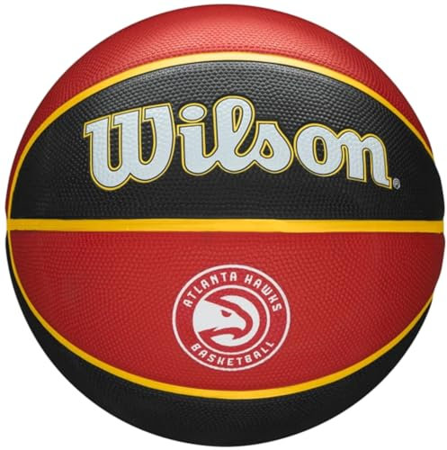 Wilson Basketball NBA TEAM TRIBUTE, ATLANTA HAWKS, Outdoor, Gummi, Größe: 7