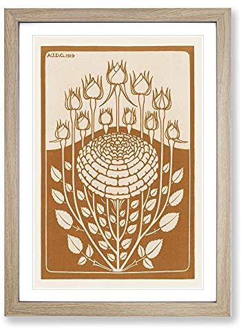 Rose Bush Vol.2 by Julie De Graag Framed Print | A2 Oak Framed Wall Art | Ready to Hang | Modern Floral Picture | Living Room Bedroom Lounge Office