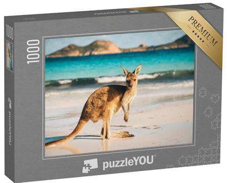 puzzleYOU: Puzzle 1000 Teile „Känguru, Lucky Bay, Cape Le Grand National Park, Australien“ – aus der Puzzle-Kollektion Tiere, Kängurus, Exotische Tiere & Trend-Tiere