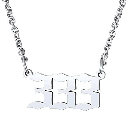 FindChic Silber Engelszahl Halskette 333 für Damen Zahl Charm Kette Engelsnummer Anhänger mit Geschenkebox für Valentinstag Geburtstag