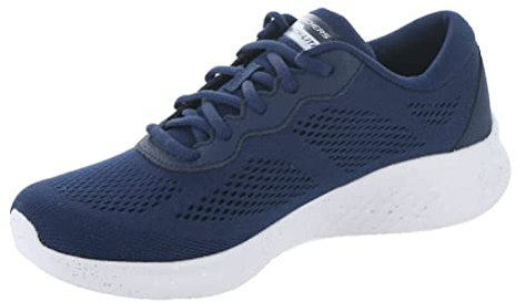 Skechers Damen 149990 NVY Sneaker, Marineblaues Netzgewebe, weißer Besatz, 40 EU