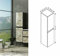 Homeline HS Badezimmerschrank badmöbel Badschrank Hochschrank Badregal (Korpus Schwarz Fronten Weiß Marmor Optik Cobra)