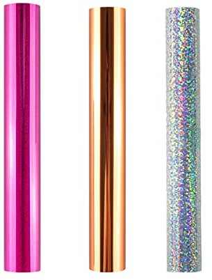 Heißprägefolie, metallische Vielfalt, schöne Diamantfarbe, 19 cm x 5 m, Fiver Rollers Heißprägefolie, Folie von Laserdrucker und Laminier-Toner, reaktive Folie für Scrapbooking, Papierbasteln, 3 Stück