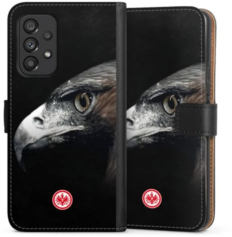 DeinDesign Klapphülle kompatibel mit Samsung Galaxy A53 5G Handyhülle aus Kunst Leder schwarz Flip Case Eintracht Frankfurt Offizielles Lizenzprodukt Europameisterschaft