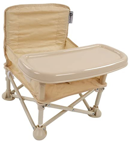 Tragbarer Hochstuhl, Klappbarer Baby-Campingstuhl mit Tablett, Reise-Sitzerhöhung für Kleinkinder für drinnen, draußen, Camping,Strand, Babysitz mit Sicherheitsgurt zum Essen von(Rosa)