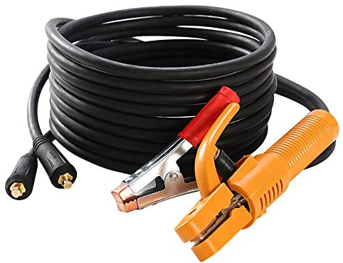 LeTkingok 16mm2 300a Terra Saldatura Terra Morsetto Set Per Mig Tig Arc Saldatrice, Portaelettrodo 5m Cavo + Morsetto di Terra 3m Cavo