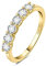 JewelryPalace Modeschmuck Klassisch 6 Stein 1.5mm 0.6ct Moissanite Band Ring Damen, Hochzeitsringe Silber 925 Trauringe Eheringe Frauen, Vorsteckring Halb Eternity Ring Bandring Schmal Vergoldet 59