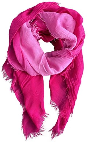 JOPHY & CO. Sciarpa 100% Lino Donna Uomo Leggera Elegante (fucsia sfumato)