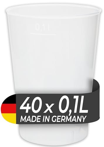 LogiPack GeRo 40 Mehrwegbecher 100ml Made in Germany | Wiederverwendbar | transparent aus PP (Trinkbecher 0,1l)