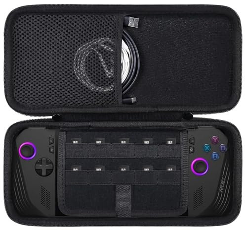 Aenllosi Custodia Rigida per ASUS ROG Ally 7 120Hz Gaming Handheld, Portatile Rog Ally Controller Gaming Borsa Dotata di Tasca a Rete Memorizza gli Accessori,Nero (Solo Custodia)