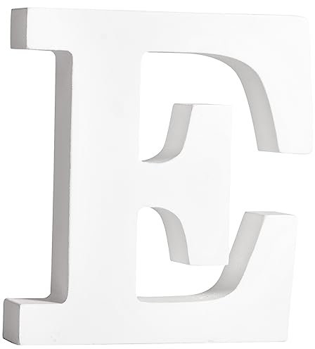 Rayher MDF-Buchstabe E, weiß, 9,8 x 11 cm, Stärke 2 cm, 3D-Buchstaben Holz, Holz-Buchstaben FSC zertifiziert, 64544102
