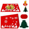 Weihnachten Platzsets, Weihnachten Tischsets Abwaschbar Platzsets aus Filz, 6er Platzsets, 6er Glasuntersetzer und 6er Bestecktaschen, Weihnachtstisch Platzdeckchen Teller Untersetzer Filzmatte