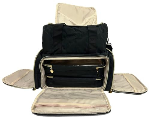 Etui für Nagellack-Organizer, Aufbewahrungstasche für 48 Flaschen (15 ml – 0,5 FL.oz) und UV-Lampe zum Trocknen, große Tasche für Nagellack, Aufbewahrungstasche für Werkzeug, Schwarz, 1