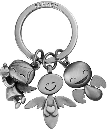 FABACH Schutzengel Schlüsselanhänger 3 Engel - Engel Glücksbringer Schlüsselanhänger Liebe - Geschenk Schutzengel Glücksbringer - Engel Auto Schlüsselanhänger Schutzengel aus Metall