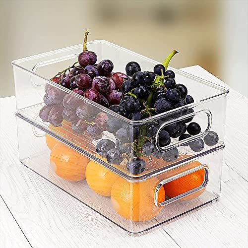 Organizador de Despensa de 6 piezas Organizador frigorifico Organizador Nevera Organizador de alimentos Caja de Almacenaje Caja de plástico para Bebida,Cocina,Despensa,Refrigeradores,Armarios Sin BPA