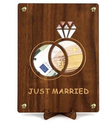 Giftota Geldgeschenk Hochzeit - Just Married - Hochzeitsgeschenke für Brautpaar, Geldgeschenke Verpackung mit Hochzeitskarte