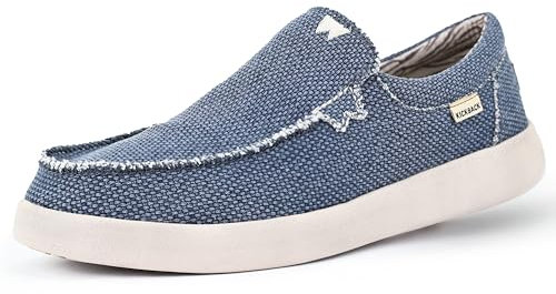 Kickback Don Juan - Mocasines Slip On Hombre - Zapatillas Slip in Lona Ligeras - Calzado Casual Hombre - Diseñadas con un Volumen Más Bajo para Ajustarse a un Pie Más Delgado - Deep Navy - EU42