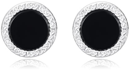 TANGPOET Ohrstecker für Herren Damen 925 Sterling Silber Kleine Hypoallergene Ohrring Schwarz Onyx Ohrringe Schmuck Valentinstag Geschenke für Jungen Mädchen