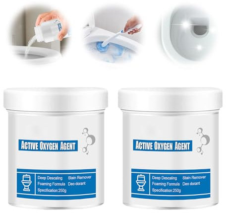 Toilet Active Oxygen Agent, 2024 Neu Toilette Aktiv Sauerstoff Mittel, WC Reiniger Schaum, Kraftvoller WC Reiniger, Kalkentferner Urinsteinlöser für Glanz und frischen Duft (250g-2)