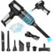 Jirmerp 3 in 1 Aspirapolvere Auto 9000P Aaspirapolvere portatile Aspirabriciole Senza Fili con Ricarica di Tipo C Aspirabriciole per Auto, Cucina, Casa, peli di Animali Domestici (nero)