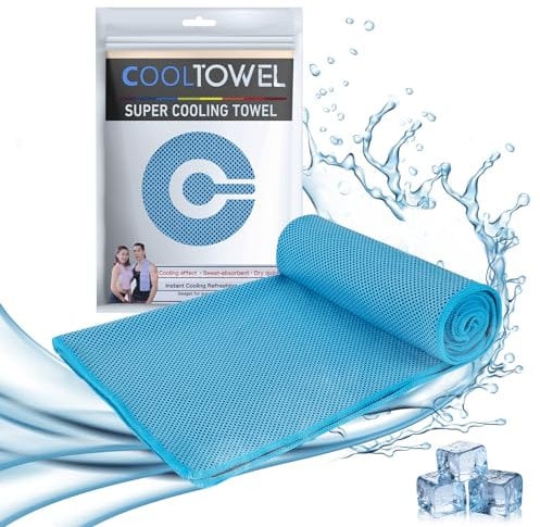 Romon Kühlendes Handtuch, Kühltuch Set, Kalte Handtücher Eishandtuch, Sporthandtuch Handtuch Cooling Towel für heißes Wetter, Eishandtuch Sport, Yoga, Reisen, Strand, Fitnessstudio (Blau, 100x30cm)