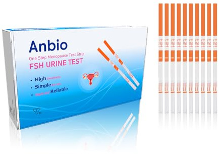 Anbio Menopause Schnelltest - 10 Stück FSH Hormontest für Frauen Zuhause, Hormon Balance Teststreifen mit optimaler Empfindlichkeit, Estrogen Wechseljahre