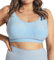 Conturve Wirefree High Support Bra Adjustable Wire Free Shaper Bra (Cups AA-FF) +with Extra Bra Extender Offers Back Support Pale Blue