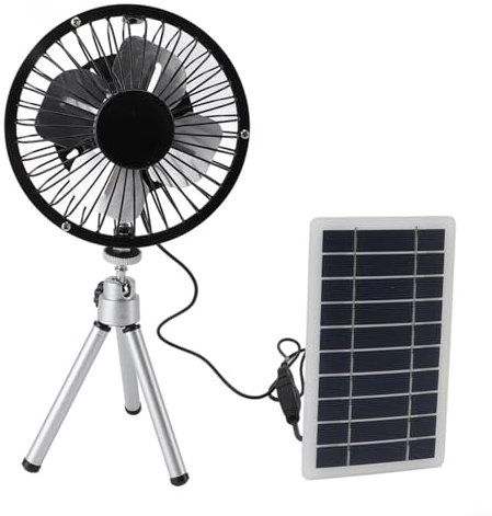 SMZhomeone Ventilatore Solare 10 W Pannello Solare Alimentato 4 Pollici Solare USB Dual Powered Portatile da Viaggio per Casa, Campeggio, Pesca