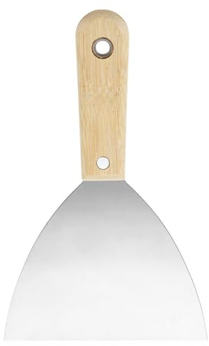 sourcing map Carbon Steel Putty Knife 5 Wood Handle Spreading Drywall Flex Putty Scraper for Wallpaper Wall Taping Scraping Paint
