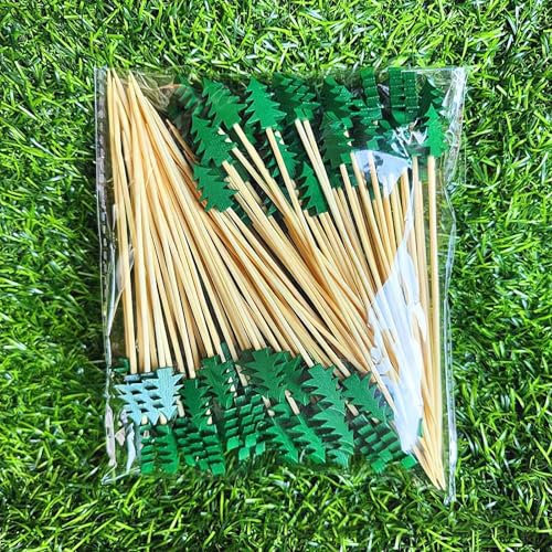 50 palillos de cóctel de Navidad, tenedor de frutas de Navidad, decoración de cóctel, palillos de comida de Papá Noel, muñeco de nieve, alce, copo de nieve, palillos de dientes, palillos de pastel de