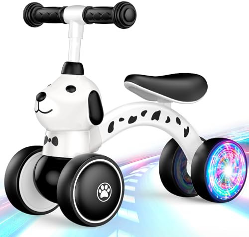 Dromlag Chien Draisienne Bebe 1 2 Ans, Jouet Enfant Cadeau Bebe 10-24 Mois, Cadeau Enfant Garcon Fille Anniversaire Draisienne avec 2 Roues Eclairage