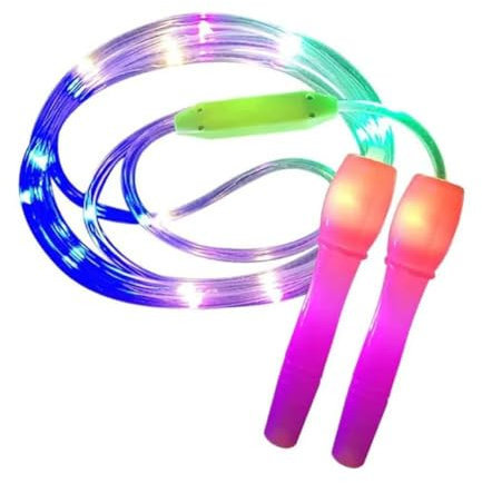 ZOUBAOQ LED-Springseil für Kinder, leuchtendes Springseil, Damen, Herren, Fitness, Polycarbonat, Kunststoffgriffe, Zufällige Farbauswahl