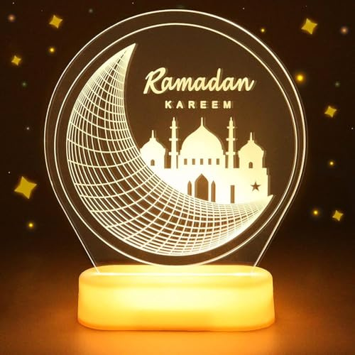 Ramadan Dekoration Lichter, Muslim Nachtlicht, Eid Mubarak Dekoration Licht | Ramadan LED DIY Lampe,Eid Mubarak Dekoration,ramadan Desktop Geschenke,Handwerk