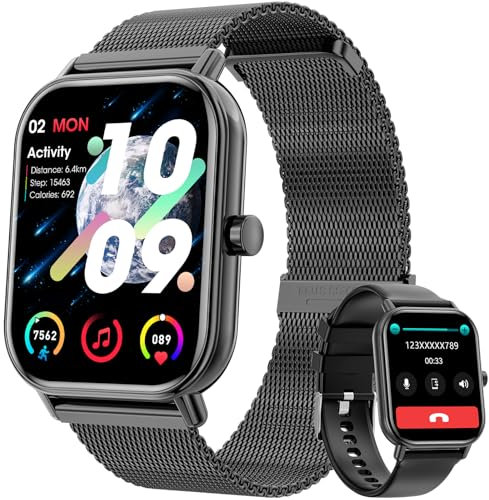 Haulvean Neues Intelligente Upgrade Uhren für Frauen und Männer, Mit1,85 HD,Bluetooth Anruf & Nachrichten, 24/7 Gesundheitsüberwachung,110+ Sportmodi,IP68 Abdichtung,Kompatibel mit Android & iOS