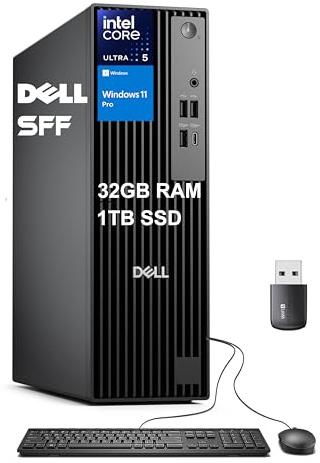 2025 Dell Pro Slim SFF AI PC Business Desktop (Intel 14-Core Ultra 5 235 vPro (> i7-13700), 32GB DDR5, 1TB SSD), QCS1250 (Replace OptiPlex 7000), DisplayPort, Wi-Fi 6, HDMI, Ethernet, Win 11 Pro