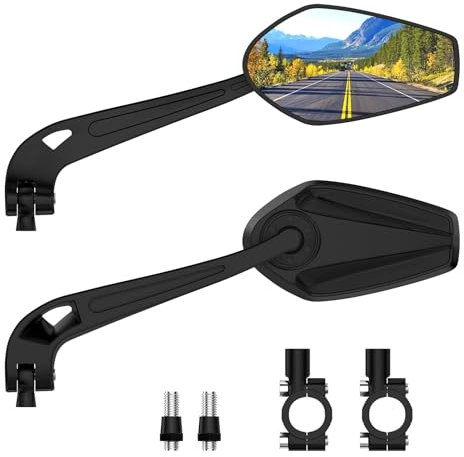 Fahrradspiegel Rückspiegel 2 Stück, Links & Rechts Für Lenker 22–25 mm – HD 360° Drehbar & Klappbar Konvexer Spiegel für Fahrrad E-Bike Mountainbike Rennrad Citybike & E-Scooter, Stabil & Wetterfest