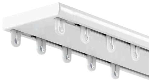 Peakjune Verstellbare Deckenvorhangschiene,GeräUscharme Vorhangschiene,Schlafzimmer Gardinenschiene Deckenbefestigung,Aluminium Gardinenschiene,Mit Geräuscharmen Rollen Rostfreie.