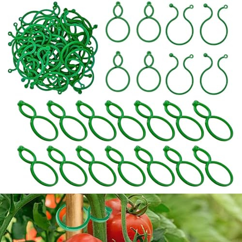 Pack of 200 Plant Clips, Plant Clips for Climbing Plants, Plant Clips Attachment, Plant Clips, Small, Plant Rings Plant Support Clip, Garden Clips, Flowers Clip