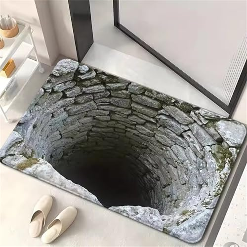 3D-Teppichmatte Mit Optischer Täuschung, Rutschfeste Fußmatte, Teppich, Willkommens-Fußmatte Für Drinnen Und Draußen, Optischen Täuschung Fußmatte Für Die Haustür, Eingang, Schlafzimmer,01,40*60cm