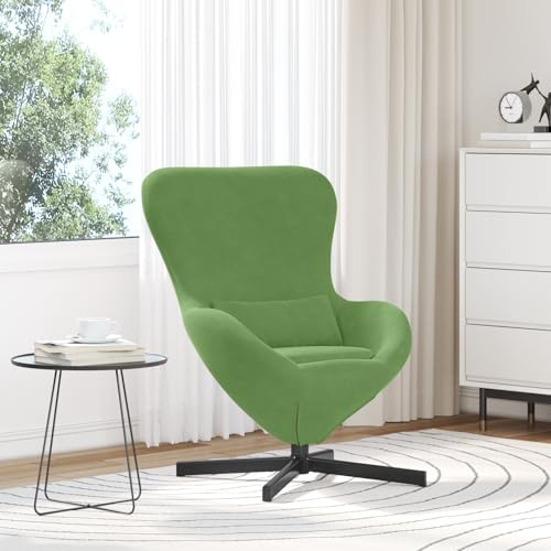 CKioict Ei-Stuhl Hellgrün Samt ohrensessel mit hocker lesesessel for Büro Schlafzimmer