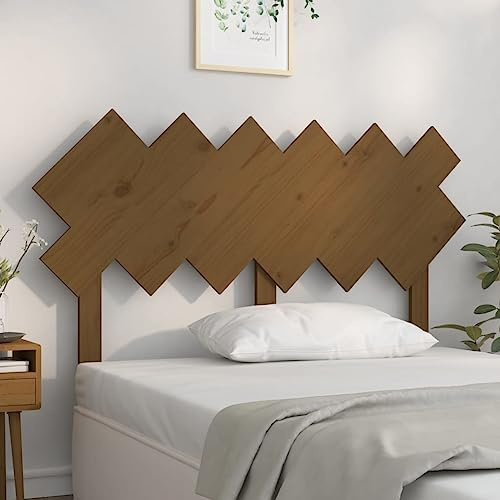 Qnhdfrt Kopfteil Bett 132x81 cm Honigbraun Massive Kiefer, Rückenlehne & Bequeme Rückenstütze, Modernes Holz-Design für Schlaf- und Gästezimmer, Kopfenden mit Rustikalem Charme