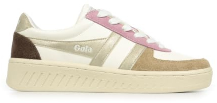 Gola Grandslam Quadrant CLB207KY Women's Trainers, Off White Light Caramel Gold Dark Brown, 7 UK